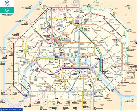 Plan des lignes de métro, RER, bus et Tramway